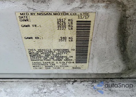 2018 Nissan Altima 2.5 from USA, damaged, VIN 1N4AL3AP8JC159704